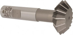 Interstate - 1-1/2° 1-1/2" Cut Diam, 9/16" Cut Width, 5/8" Shank, Cobalt Double-Angle Cutter - Industrial Tool & Supply