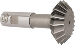 Interstate - 2-1/4° 2-1/4" Cut Diam, 3/4" Cut Width, 7/8" Shank, Cobalt Double-Angle Cutter - Industrial Tool & Supply
