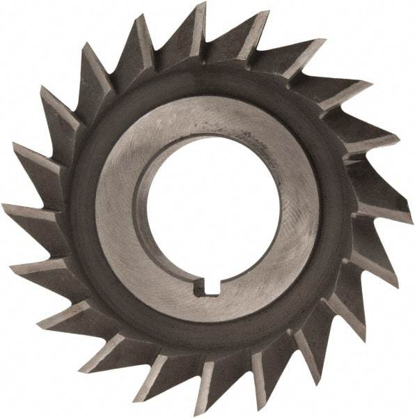 Value Collection - 2-1/2" Diam x 1/2" Width of Cut, 45° Included Angle, Arbor Connection, High Speed Steel Single Angle Cutter - Right Hand Cut, Oxide Finish - Industrial Tool & Supply