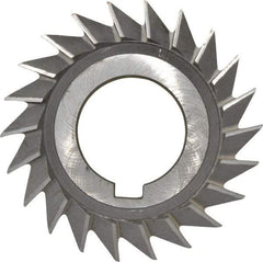 Value Collection - 3" Diam x 1/2" Width of Cut, 45° Included Angle, Arbor Connection, High Speed Steel Single Angle Cutter - Right Hand Cut, Oxide Finish - Industrial Tool & Supply