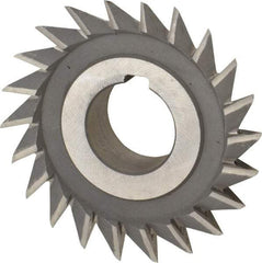 Value Collection - 3" Diam x 3/4" Width of Cut, 45° Included Angle, Arbor Connection, High Speed Steel Single Angle Cutter - Right Hand Cut, Oxide Finish - Industrial Tool & Supply