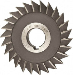 Value Collection - 4" Diam x 1/2" Width of Cut, 45° Included Angle, Arbor Connection, High Speed Steel Single Angle Cutter - Right Hand Cut, Oxide Finish - Industrial Tool & Supply
