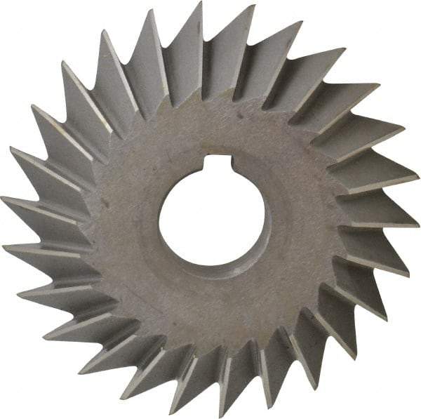 Value Collection - 4" Diam x 3/4" Width of Cut, 45° Included Angle, Arbor Connection, High Speed Steel Single Angle Cutter - Right Hand Cut, Oxide Finish - Industrial Tool & Supply