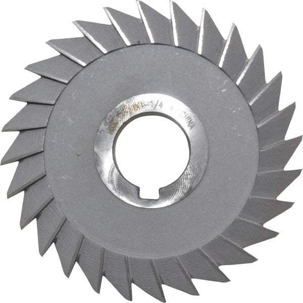 Interstate - 5" Diam x 3/4" Width of Cut, 45° Included Angle, Arbor Connection, High Speed Steel Single Angle Cutter - Right Hand Cut, Oxide Finish - Industrial Tool & Supply