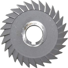 Interstate - 5" Diam x 3/4" Width of Cut, 45° Included Angle, Arbor Connection, High Speed Steel Single Angle Cutter - Right Hand Cut, Oxide Finish - Industrial Tool & Supply