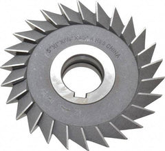 Value Collection - 5" Diam x 1" Width of Cut, 45° Included Angle, Arbor Connection, High Speed Steel Single Angle Cutter - Right Hand Cut, Oxide Finish - Industrial Tool & Supply
