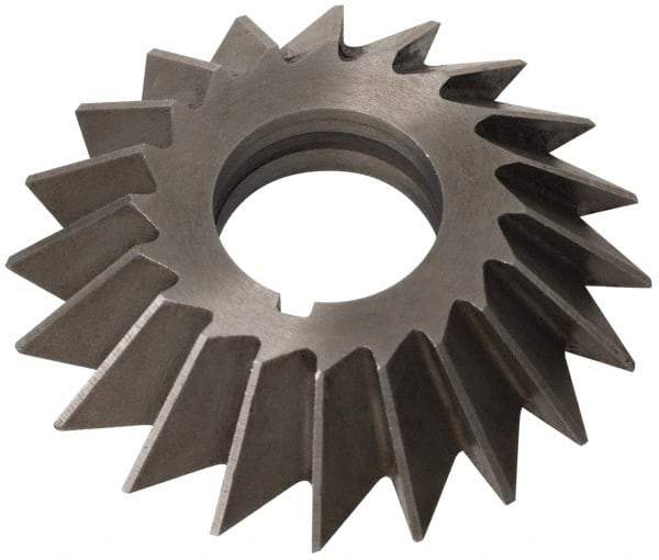Value Collection - 6" Diam x 3/4" Width of Cut, 60° Included Angle, Arbor Connection, High Speed Steel Single Angle Cutter - Left Hand Cut, Uncoated - Industrial Tool & Supply