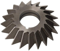 Value Collection - 4" Diam x 1" Width of Cut, 60° Included Angle, Arbor Connection, High Speed Steel Single Angle Cutter - Left Hand Cut, Oxide Finish - Industrial Tool & Supply