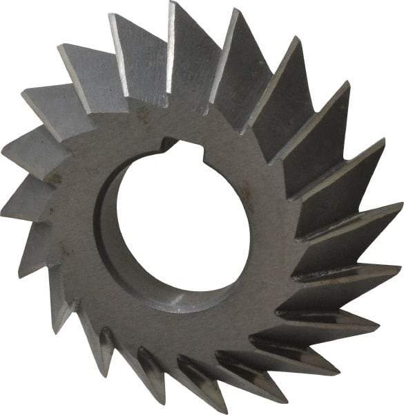 Value Collection - 2-3/4" Diam x 1/2" Width of Cut, 45° Included Angle, Arbor Connection, High Speed Steel Single Angle Cutter - Left Hand Cut, Oxide Finish - Industrial Tool & Supply