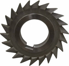 Value Collection - 3" Diam x 1/2" Width of Cut, 45° Included Angle, Arbor Connection, High Speed Steel Single Angle Cutter - Left Hand Cut, Oxide Finish - Industrial Tool & Supply