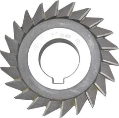 Value Collection - 3" Diam x 5/8" Width of Cut, 45° Included Angle, Arbor Connection, High Speed Steel Single Angle Cutter - Left Hand Cut, Oxide Finish - Industrial Tool & Supply