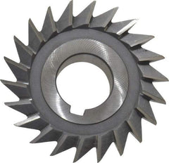 Value Collection - 3" Diam x 3/4" Width of Cut, 45° Included Angle, Arbor Connection, High Speed Steel Single Angle Cutter - Left Hand Cut, Oxide Finish - Industrial Tool & Supply