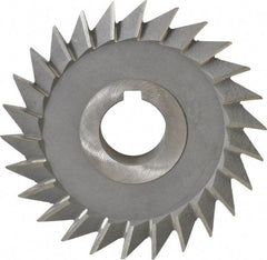 Value Collection - 4" Diam x 3/4" Width of Cut, 45° Included Angle, Arbor Connection, High Speed Steel Single Angle Cutter - Left Hand Cut, Oxide Finish - Industrial Tool & Supply