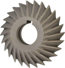 Value Collection - 4" Diam x 1" Width of Cut, 45° Included Angle, Arbor Connection, High Speed Steel Single Angle Cutter - Left Hand Cut, Oxide Finish - Industrial Tool & Supply