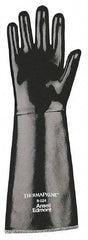 Ansell - Size XL (10), 18" Long, 85 mil Thick, Supported, Neoprene Chemical Resistant Gloves - Textured Finish, Fleece/Jersey Lined, Gauntlet Cuff, ANSI Abrasion Level 3, ANSI Cut Level 2, Black, FDA Approved - Industrial Tool & Supply