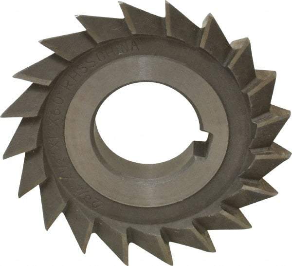 Value Collection - 2-3/4" Diam x 1/2" Width of Cut, 60° Included Angle, Arbor Connection, High Speed Steel Single Angle Cutter - Right Hand Cut, Oxide Finish - Industrial Tool & Supply
