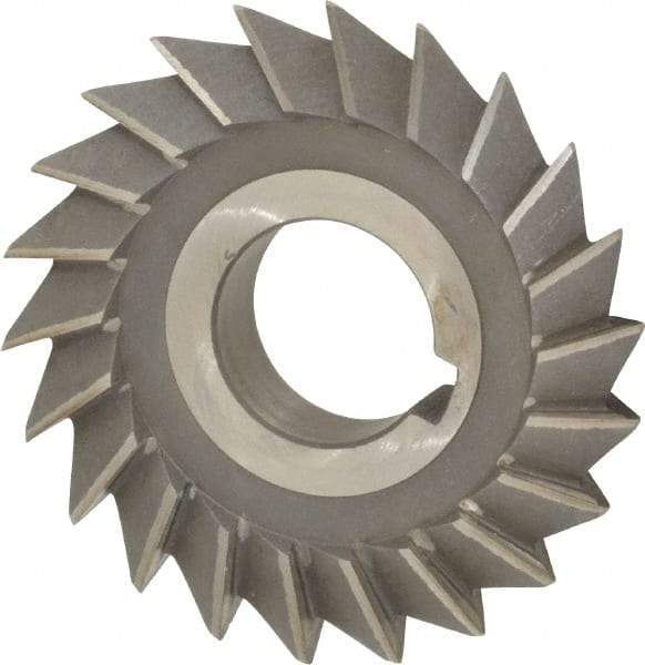 Value Collection - 3" Diam x 5/8" Width of Cut, 60° Included Angle, Arbor Connection, High Speed Steel Single Angle Cutter - Right Hand Cut, Oxide Finish - Industrial Tool & Supply