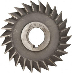 Value Collection - 4" Diam x 3/4" Width of Cut, 60° Included Angle, Arbor Connection, High Speed Steel Single Angle Cutter - Right Hand Cut, Oxide Finish - Industrial Tool & Supply