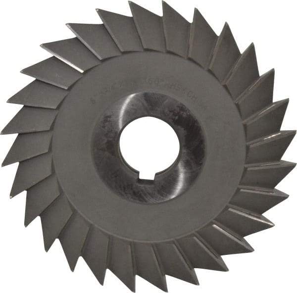 Value Collection - 6" Diam x 3/4" Width of Cut, 60° Included Angle, Arbor Connection, High Speed Steel Single Angle Cutter - Right Hand Cut, Oxide Finish - Industrial Tool & Supply