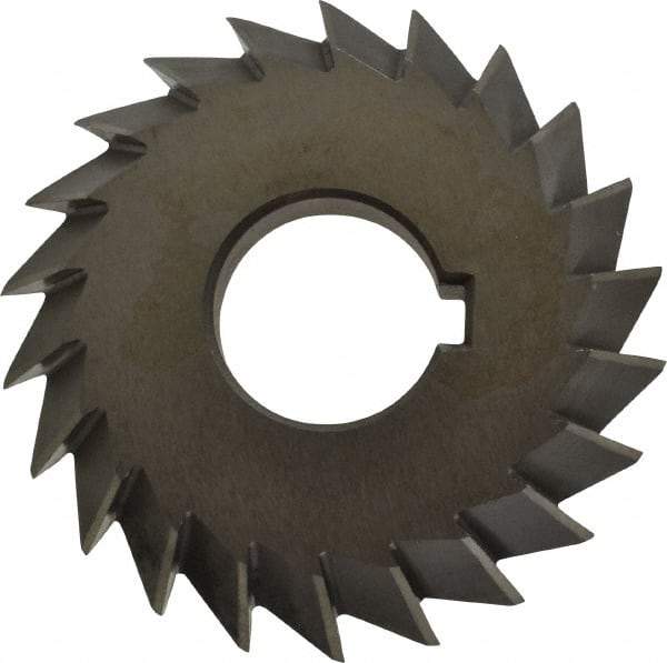 Value Collection - 3" Diam x 5/8" Width of Cut, 60° Included Angle, Arbor Connection, High Speed Steel Single Angle Cutter - Left Hand Cut, Uncoated - Industrial Tool & Supply