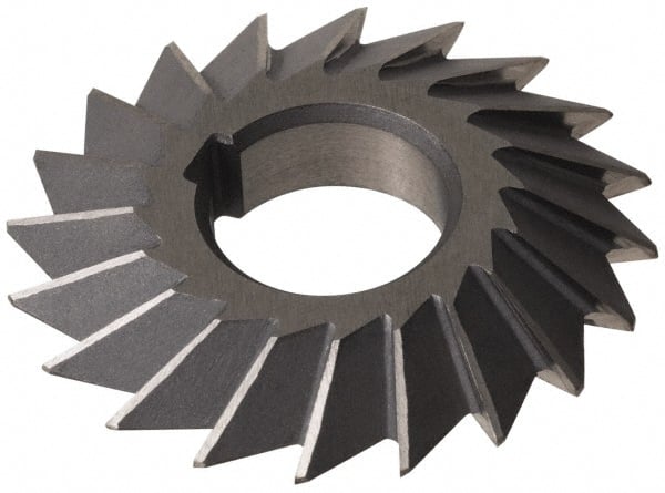 Made in USA - 5° 5" Cut Diam, 1" Cut Width, 1-1/4" Arbor, High Speed Steel Double-Angle Cutter - Industrial Tool & Supply