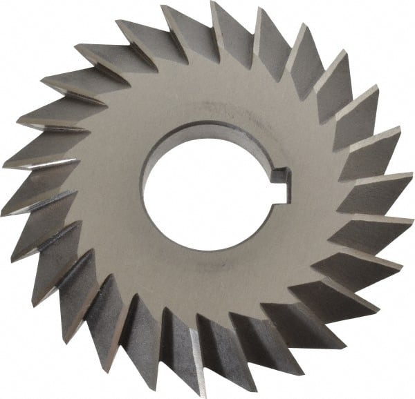 Value Collection - 4° 4" Cut Diam, 1/2" Cut Width, 1-1/4" Arbor, High Speed Steel Double-Angle Cutter - Industrial Tool & Supply