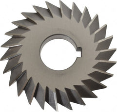 Value Collection - 4° 4" Cut Diam, 1/2" Cut Width, 1-1/4" Arbor, High Speed Steel Double-Angle Cutter - Industrial Tool & Supply