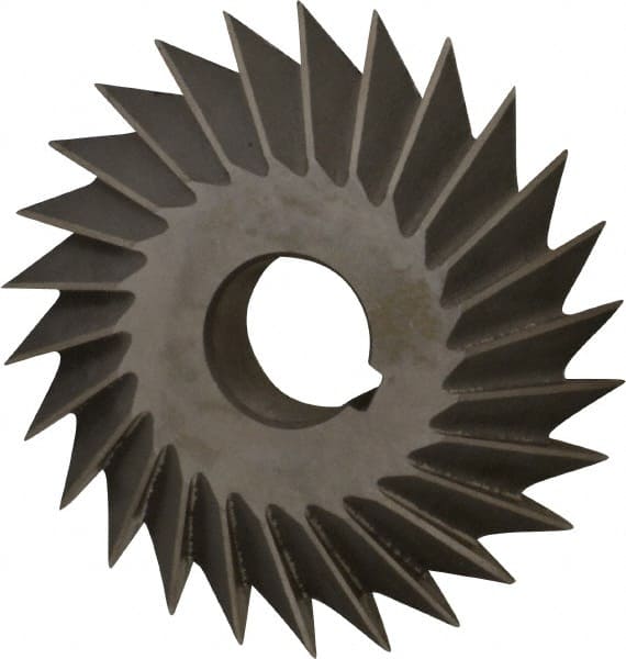 Value Collection - 4° 4" Cut Diam, 3/4" Cut Width, 1" Arbor, High Speed Steel Double-Angle Cutter - Industrial Tool & Supply