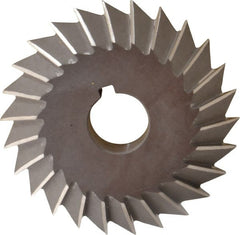 Value Collection - 4° 4" Cut Diam, 3/4" Cut Width, 1" Arbor, High Speed Steel Double-Angle Cutter - Industrial Tool & Supply