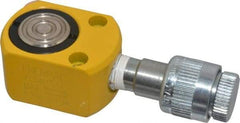 Enerpac - 5 Ton, 0.25" Stroke, 0.25 Cu In Oil Capacity, Portable Hydraulic Flat Body Cylinder - 0.99 Sq In Effective Area, 1.28" Lowered Ht., 1.53" Max Ht., 1.13" Cyl Bore Diam, 1" Plunger Rod Diam, 10,000 Max psi - Industrial Tool & Supply