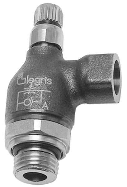 Legris - 1/2" BSPP Mini Swivel Flow Control Regulator - 0 to 145 psi, Treated Brass Material & Buna Nitrile O-Ring - Industrial Tool & Supply