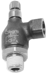 Legris - 1/4" NPT Mini Swivel Flow Control Regulator - 0 to 145 psi, Treated Brass Material & Viton O-Ring - Industrial Tool & Supply