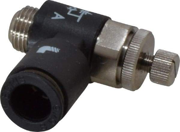 Legris - 8mm Tube OD x 1/8" BSPP Miniature Flow Control Regulator - 0 to 145 psi & Nylon Material - Industrial Tool & Supply