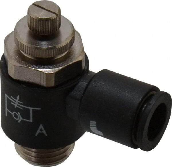 Legris - 8mm Tube OD x 1/4" BSPP Miniature Flow Control Regulator - 0 to 145 psi & Nylon Material - Industrial Tool & Supply