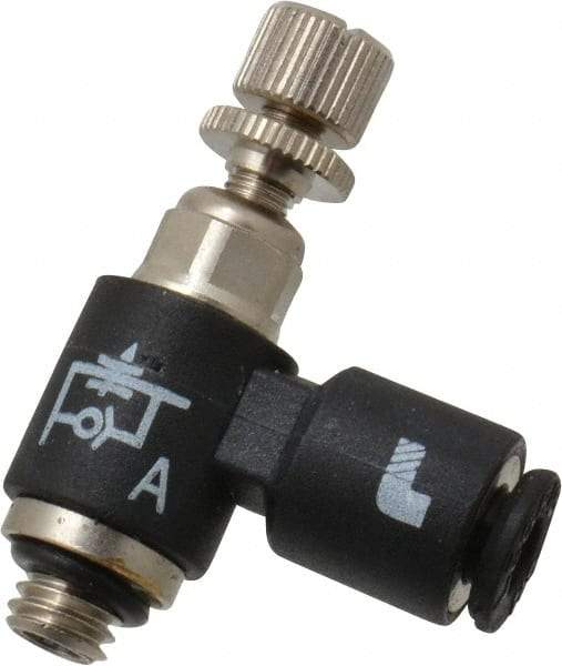 Legris - 1/8" OD x 10-32 UNF Miniature Flow Control Regulator - 0 to 145 psi & Nylon Material - Industrial Tool & Supply