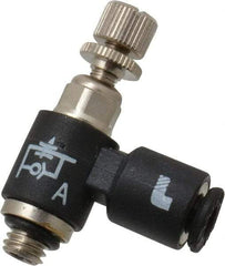 Legris - 1/8" OD x 10-32 UNF Miniature Flow Control Regulator - 0 to 145 psi & Nylon Material - Industrial Tool & Supply