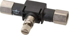 Legris - 1/4" NPT Threaded In-Line Flow Control Valve - 0 to 145 psi & Nylon Material - Industrial Tool & Supply