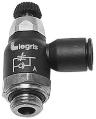 Legris - 12mm Tube OD x 1/8 Male BSPT Compact Meter Out Flow Control Valve - 14.5 to 145 psi, Nylon - Industrial Tool & Supply