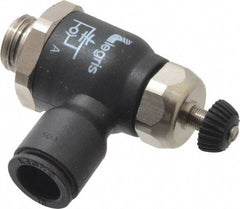 Legris - 10mm Tube OD x 1/4 Male BSPP Compact Meter Out Flow Control Valve - 14.5 to 145 psi, Nylon - Industrial Tool & Supply