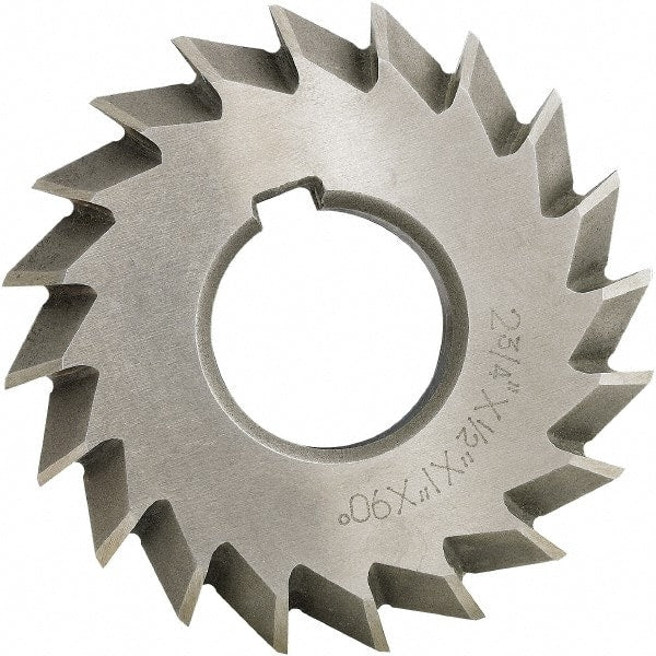 Made in USA - 5° 5" Cut Diam, 1" Cut Width, 1-1/4" Arbor, High Speed Steel Double-Angle Cutter - Industrial Tool & Supply
