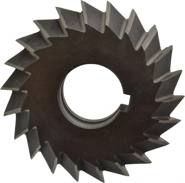 Value Collection - 3° 3" Cut Diam, 3/4" Cut Width, 1" Arbor, High Speed Steel Double-Angle Cutter - Industrial Tool & Supply
