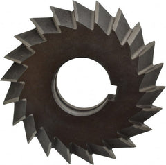Value Collection - 3° 3" Cut Diam, 3/4" Cut Width, 1" Arbor, High Speed Steel Double-Angle Cutter - Industrial Tool & Supply