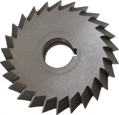 Value Collection - 4° 4" Cut Diam, 3/4" Cut Width, 1" Arbor, High Speed Steel Double-Angle Cutter - Industrial Tool & Supply