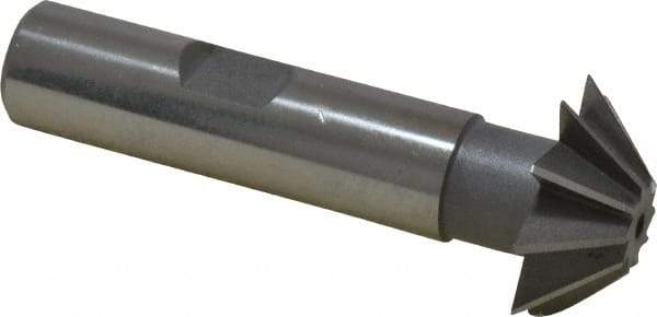 Value Collection - 1" Diam x 5/16" Width of Cut, 45° Included Angle, Shank Connection, High Speed Steel Single Angle Cutter - 1/2" Shank Diam, 2-1/2" Overall Length, Right Hand Cut, Uncoated - Industrial Tool & Supply