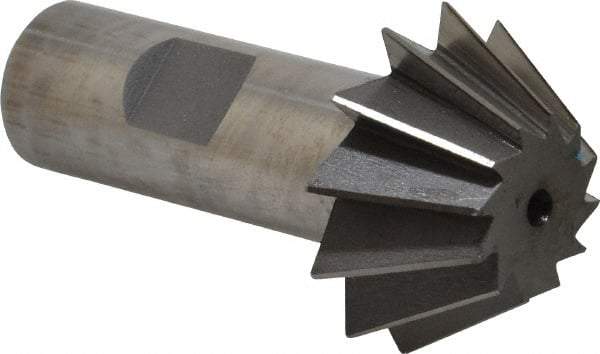 Value Collection - 1-1/2" Diam x 5/8" Width of Cut, 60° Included Angle, Shank Connection, High Speed Steel Single Angle Cutter - 3/4" Shank Diam, 2-3/4" Overall Length, Right Hand Cut, Uncoated - Industrial Tool & Supply