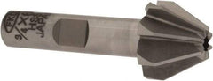 Interstate - 3/4" Large x 5/16" Small Diam, 17/32" Width of Cut, 60° Included Angle, High Speed Steel Face Angle Cutter - 3/8" Shank Diam, 2-3/32" Overall Length, Weldon Flat - Industrial Tool & Supply