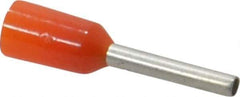 ACI - 22 AWG, Partially Insulated, Crimp Electrical Wire Ferrule - 8mm Long x 1.3mm Diameter Pin, 14mm Overall Length - Industrial Tool & Supply