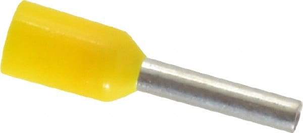 ACI - 18 AWG, Partially Insulated, Crimp Electrical Wire Ferrule - 8mm Long x 1.7mm Diameter Pin, 14.4mm Overall Length - Industrial Tool & Supply