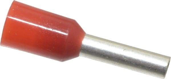 ACI - 16 AWG, Partially Insulated, Crimp Electrical Wire Ferrule - 8mm Long x 2mm Diameter Pin, 14.4mm Overall Length - Industrial Tool & Supply