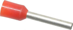 ACI - 16 AWG, Partially Insulated, Crimp Electrical Wire Ferrule - 12mm Long x 2mm Diameter Pin, 18.4mm Overall Length - Industrial Tool & Supply